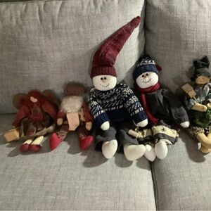 Lot of 5 Country & Primitive Snowmen, Angel & Santa $15.00 For All